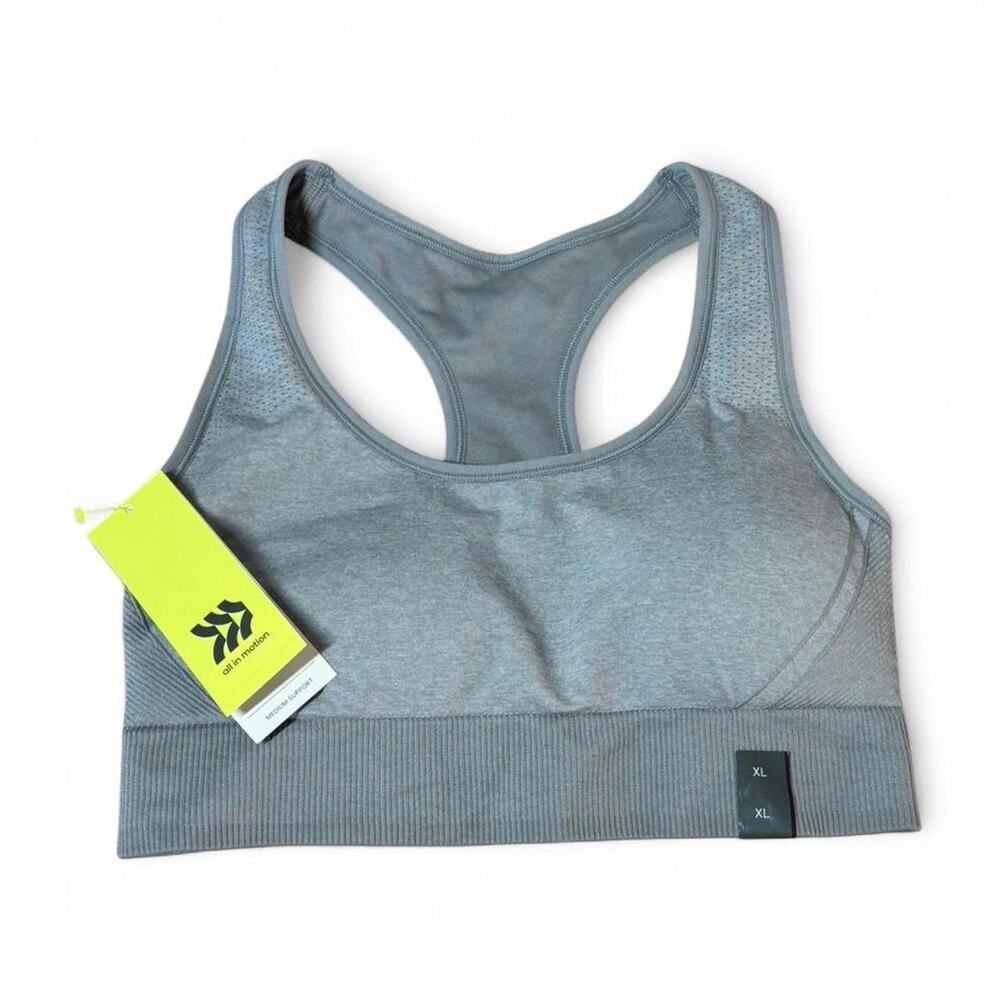 All In Motion Sports Bra NWT Light Heather Grey Sportswear Active Women's XL